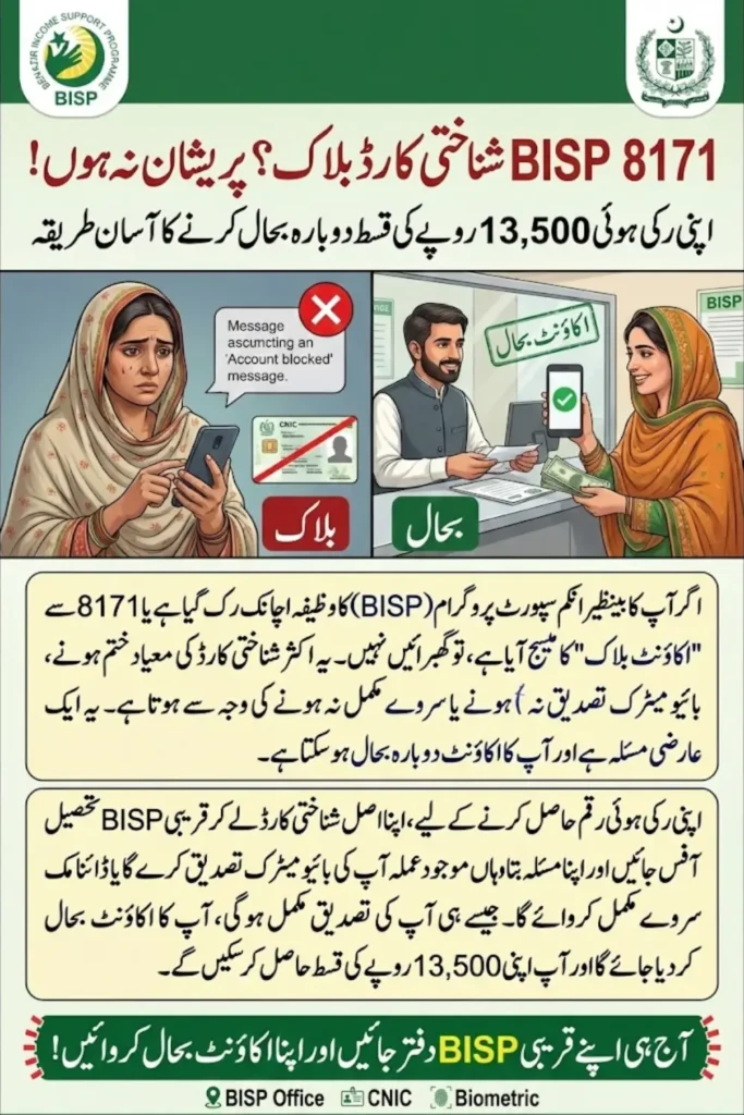 BISP 8171 CNIC Block Reactivation – How to Unlock Your Blocked BISP Account in 2026