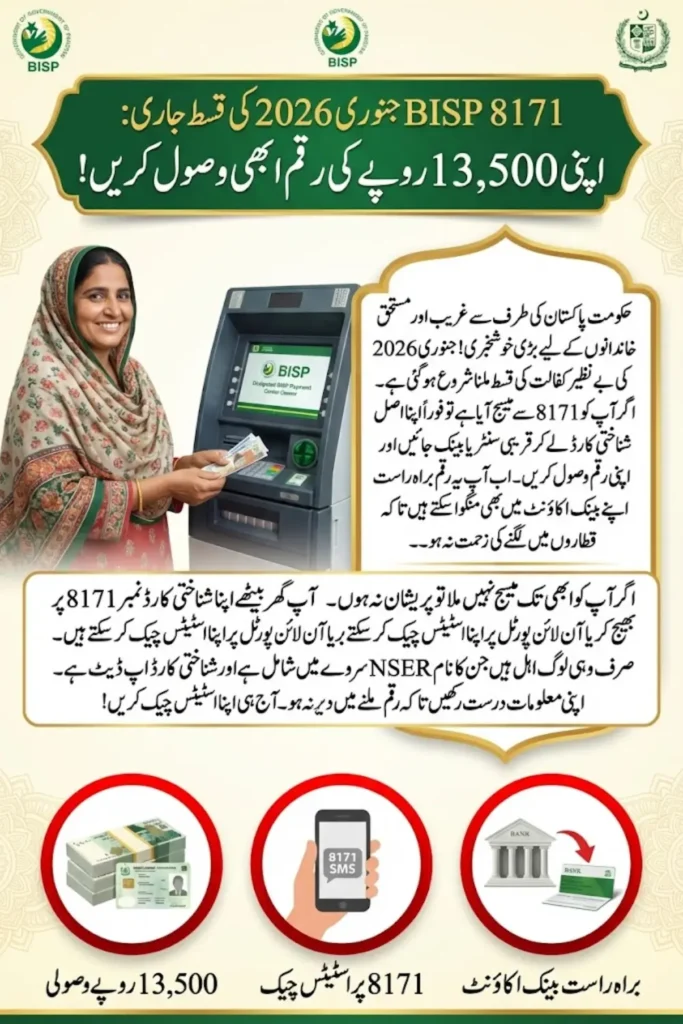 BISP 8171 January 2026 Payment Update, How to Withdrawal Into Direct Account, Know Full Details