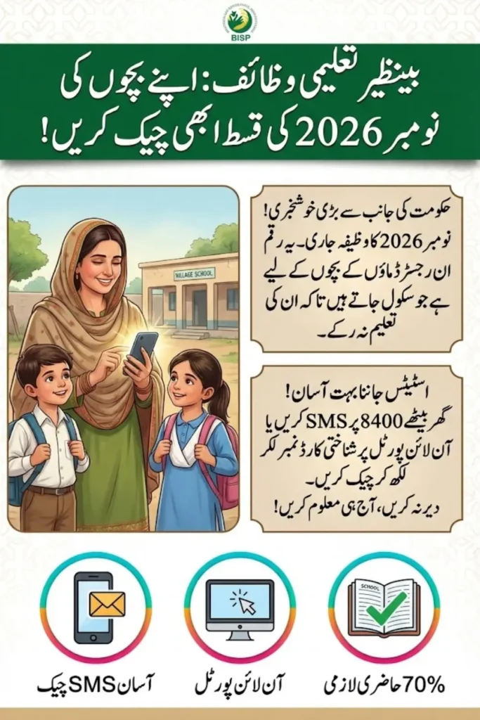Benazir Taleemi Wazaif 2026: Check Your Payment Status Now, and Verify Your Grant via SMS