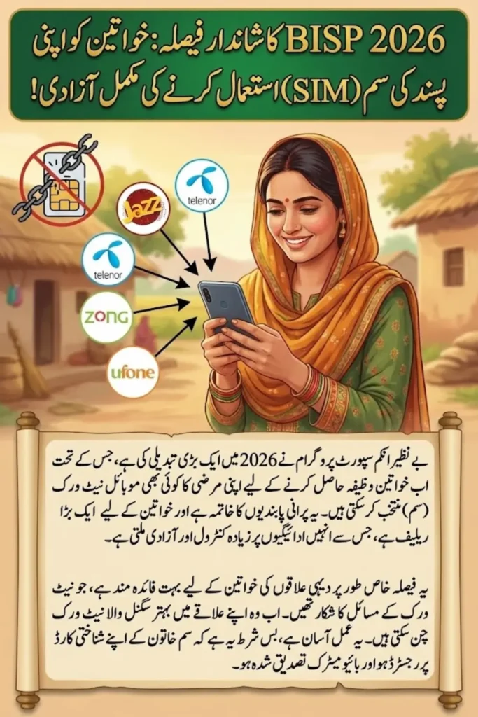 BISP 2026 Policy Update: Women Beneficiaries Can Choose Any SIM Network Nationwide