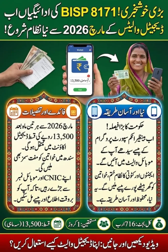 BISP 8171 to Start Digital Wallet Payments for 10 Million Families from March 2026