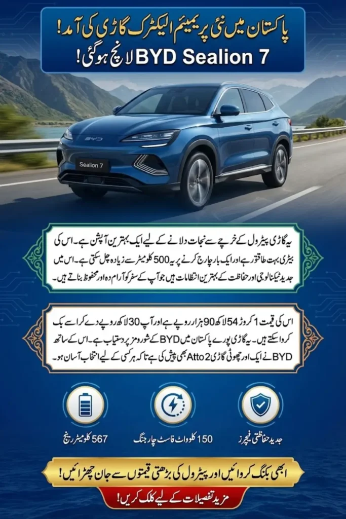 BYD Sealion 7 Launched in Pakistan: Price, Specifications, Features, and Booking Details