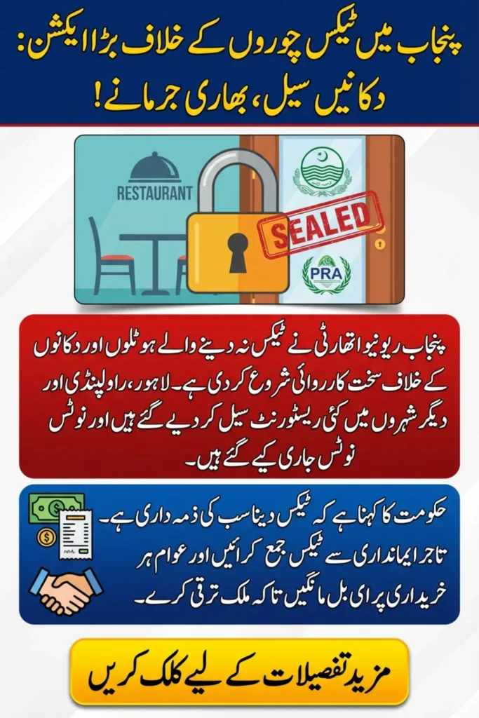 Punjab Revenue Authority Cracks Down on Tax Evaders: Restaurants and Food Outlets Sealed