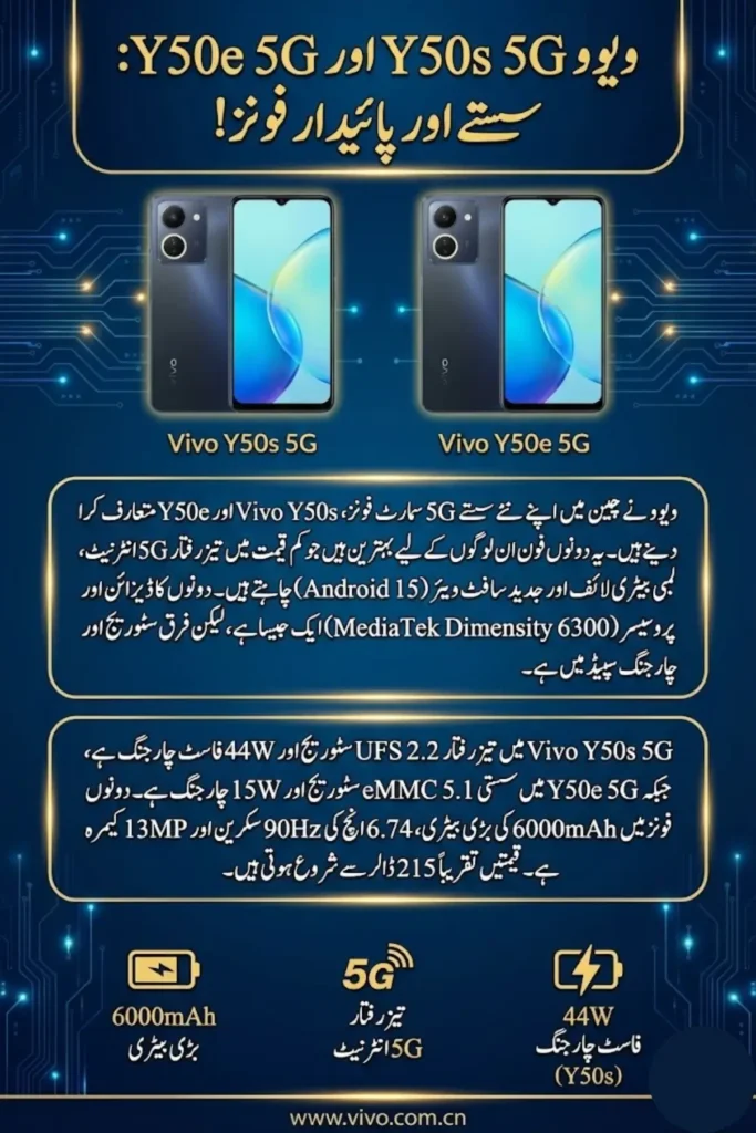 Vivo Y50s 5G and Vivo Y50e 5G Launched in China with 6,000mAh Battery and 5G Support