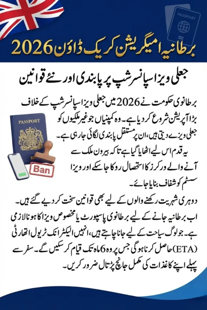 UK Immigration Crackdown 2026 – Strict Action on Fraudulent Visa Sponsorship and New Entry Rules